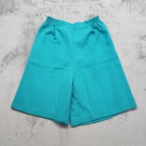 Vintage Lori of California High Waist Pleated Shorts Size 10 Teal Green Pockets
